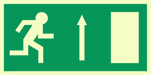 SQ676: arrow up & running man symbol only - safety sign