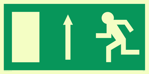 SQ677: arrow up & running man symbol only - safety sign