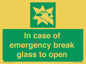 SV10399: In case of emergency break glass to open