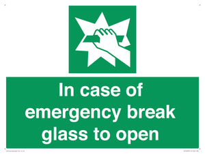 SV10399: In case of emergency break glass to open