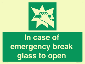 SV10399: In case of emergency break glass to open