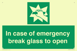 SV10399: In case of emergency break glass to open