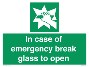 SV10399: In case of emergency break glass to open
