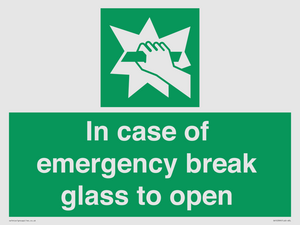 SV10399: In case of emergency break glass to open