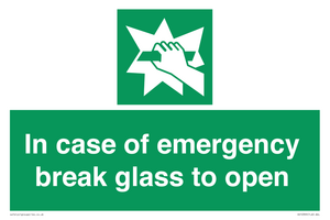 SV10399: In case of emergency break glass to open