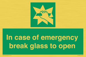 SV10399: In case of emergency break glass to open