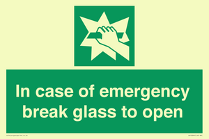SV10399: In case of emergency break glass to open