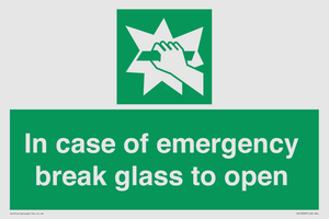 SV10399: In case of emergency break glass to open