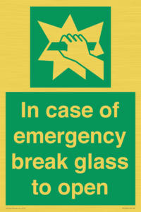 SV10399: In case of emergency break glass to open