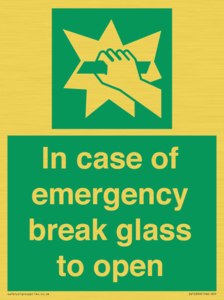 SV10399: In case of emergency break glass to open
