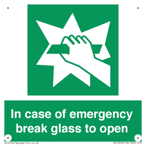 SV10399: In case of emergency break glass to open