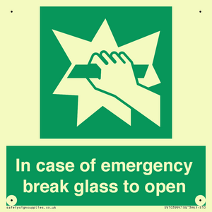 SV10399: In case of emergency break glass to open