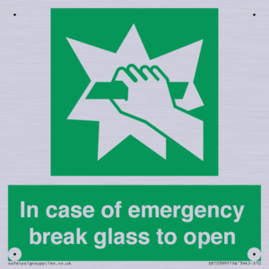 SV10399: In case of emergency break glass to open