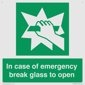 SV10399: In case of emergency break glass to open