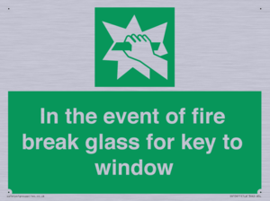 SV10411: In the event of fire break glass for key to window