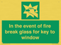 SV10411: In the event of fire break glass for key to window