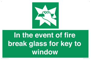 SV10411: In the event of fire break glass for key to window