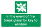 SV10411: In the event of fire break glass for key to window