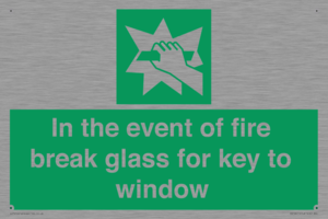 SV10411: In the event of fire break glass for key to window