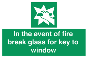 SV10411: In the event of fire break glass for key to window