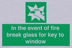 SV10411: In the event of fire break glass for key to window