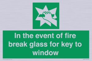 SV10411: In the event of fire break glass for key to window