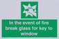 SV10411: In the event of fire break glass for key to window