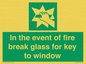 SV10411: In the event of fire break glass for key to window