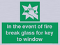 SV10411: In the event of fire break glass for key to window