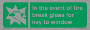 SV10411: In the event of fire break glass for key to window