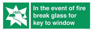 SV10411: In the event of fire break glass for key to window