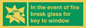 SV10411: In the event of fire break glass for key to window