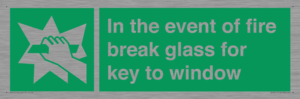 SV10411: In the event of fire break glass for key to window