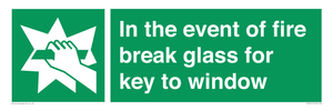 SV10411: In the event of fire break glass for key to window