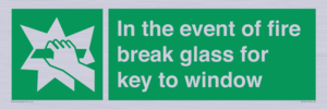 SV10411: In the event of fire break glass for key to window