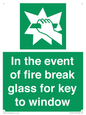 SV10411: In the event of fire break glass for key to window