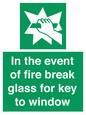 SV10411: In the event of fire break glass for key to window