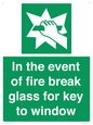 SV10411: In the event of fire break glass for key to window