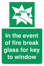 SV10411: In the event of fire break glass for key to window