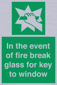 SV10411: In the event of fire break glass for key to window