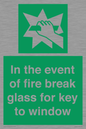 SV10411: In the event of fire break glass for key to window