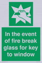 SV10411: In the event of fire break glass for key to window