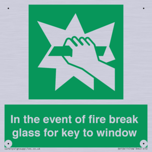 SV10411: In the event of fire break glass for key to window