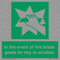 SV10411: In the event of fire break glass for key to window