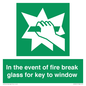 SV10411: In the event of fire break glass for key to window