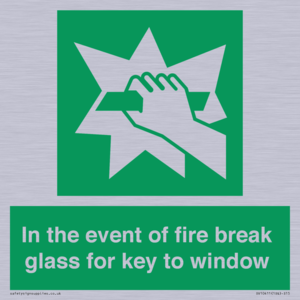 SV10411: In the event of fire break glass for key to window