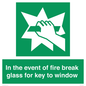 SV10411: In the event of fire break glass for key to window