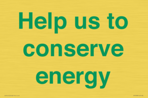 SV10508: Help us to conserve energy