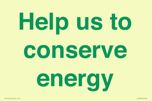 SV10508: Help us to conserve energy