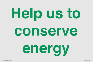 SV10508: Help us to conserve energy